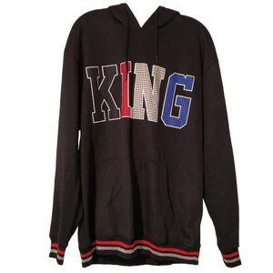King Hoodie by Sacred Crown XL Black Red